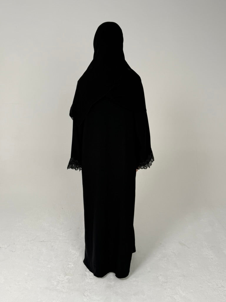 THE BLACK LACE ABAYA