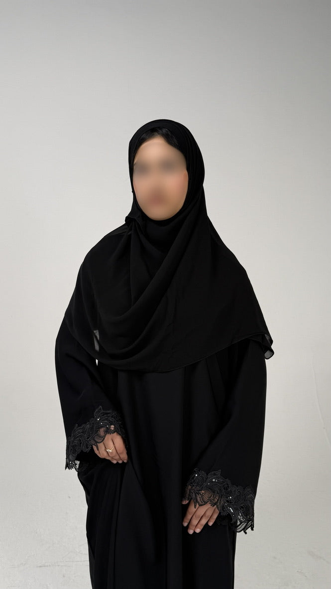 THE BLACK LACE ABAYA