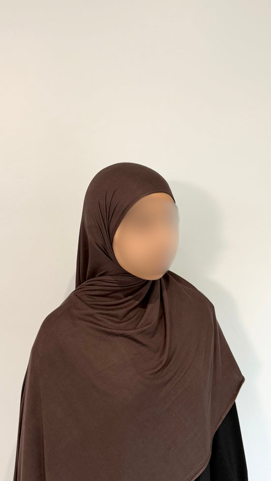 Bamboo Jersey Hijab - Chocolate Brown
