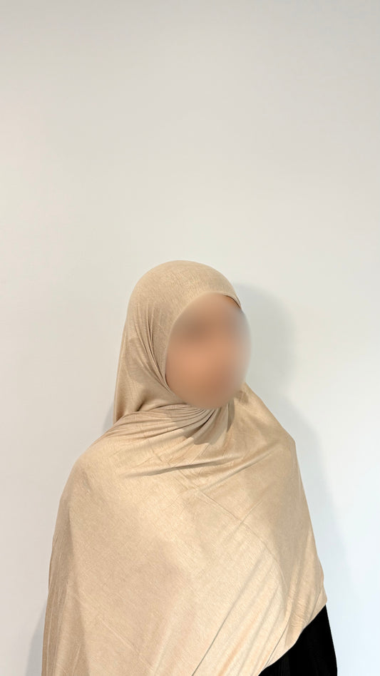 Bamboo Jersey Hijab - Champagne