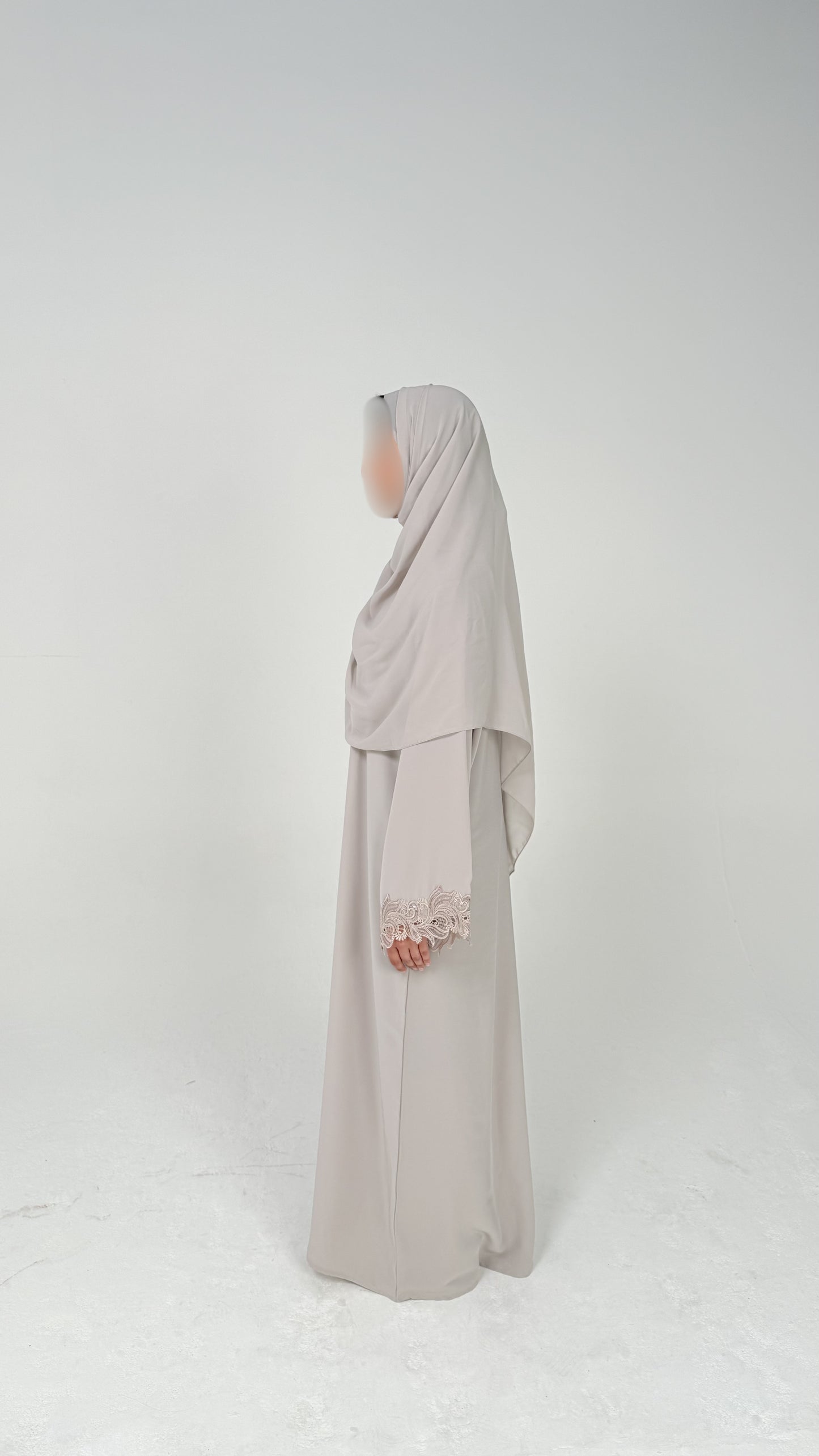 THE ANGELIC OYSTER LACE ABAYA
