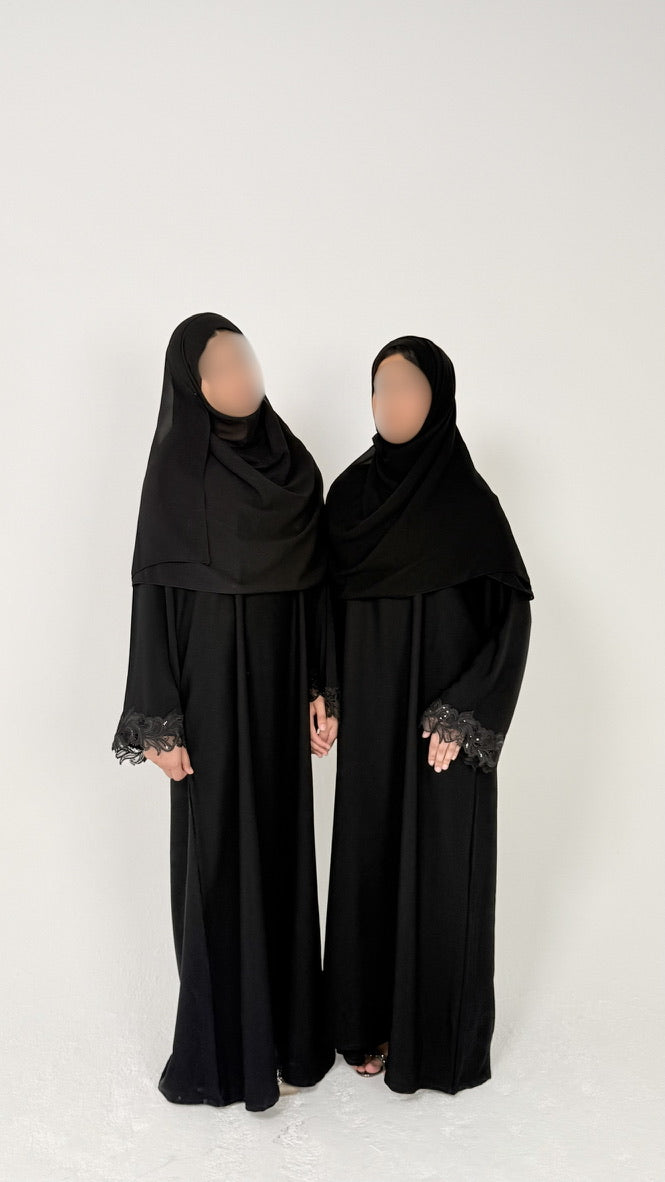 THE BLACK LACE ABAYA