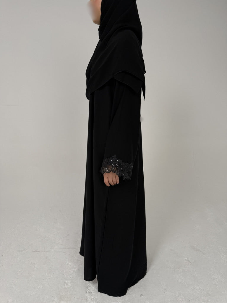 THE BLACK LACE ABAYA