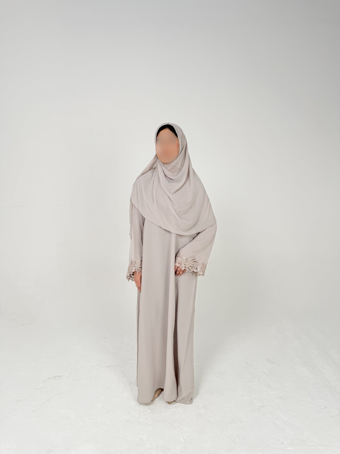 THE ANGELIC OYSTER LACE ABAYA