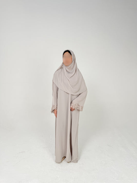 THE ANGELIC OYSTER LACE ABAYA