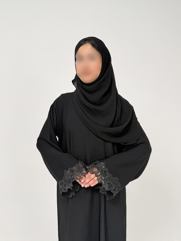 THE BLACK LACE ABAYA