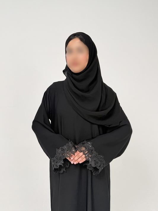 THE BLACK LACE ABAYA
