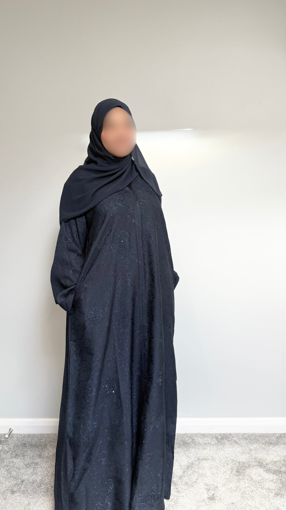 The Midnight Lace Abaya - Blue